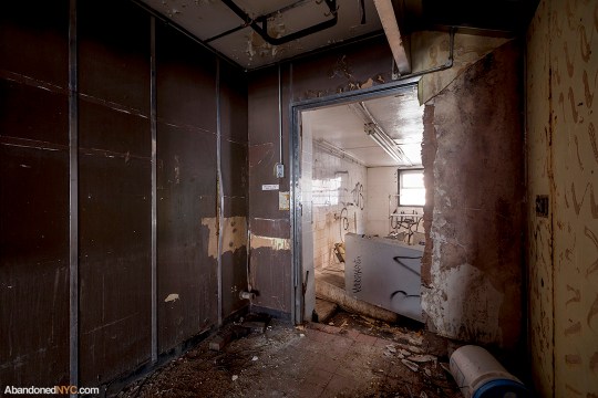 Once part of the kitchen, stripped of all appliances.