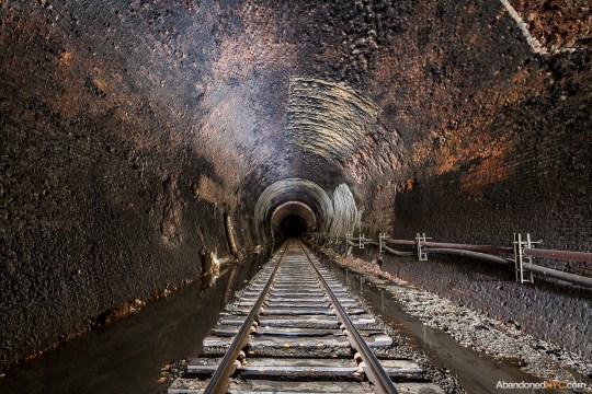 Further into the Hoosac Tunnel, bricks collapse from the ceiling.