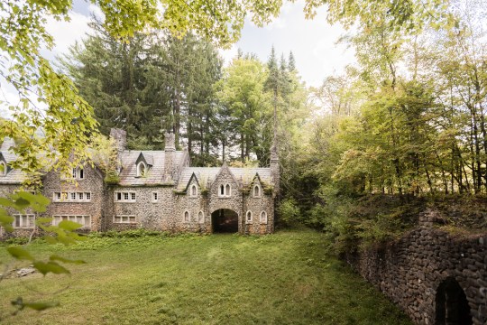 The courtyard out back is partially maintained, the lawn had been mowed in the past month.